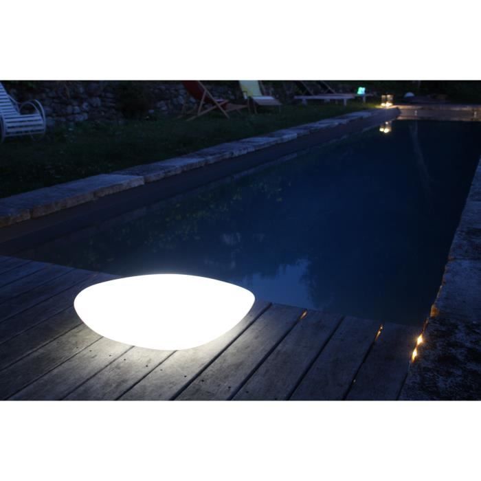 Galet solaire lumineux - Luna - Blanc - 64x39x21 cm - LED intégrée - Décoration jardin