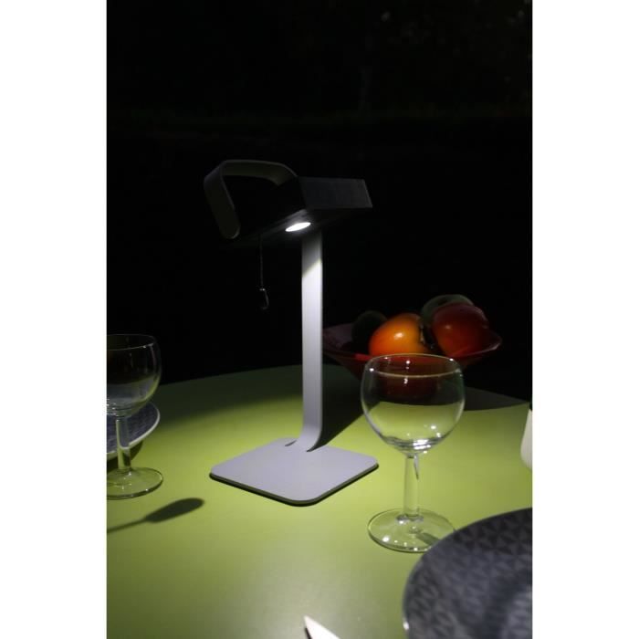 Lampe de table solaire - Easy - Gris - Aluminium - LED - 30 lumens