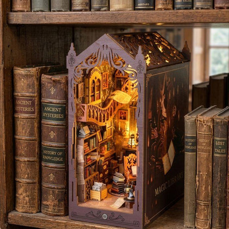 Book Nook - Kit DIY a construire Maquette 3D Serre Livre - Librairie Magique Creanook - 11 x 18 x 26 cm