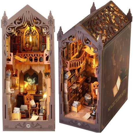 Book Nook - Kit DIY a construire Maquette 3D Serre Livre - Librairie Magique Creanook - 11 x 18 x 26 cm
