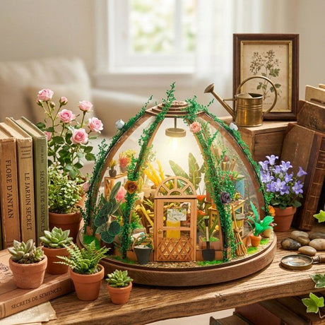 Book Nook - Kit DIY a construire Maquette 3D Serre Livre - Jolie Pergola Green Nook - 22 x 22 x 17 cm