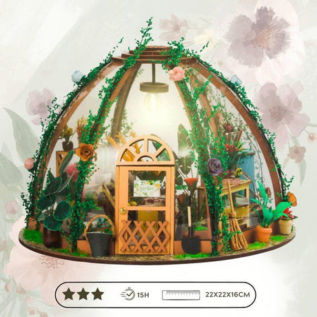 Book Nook - Kit DIY a construire Maquette 3D Serre Livre - Jolie Pergola Green Nook - 22 x 22 x 17 cm