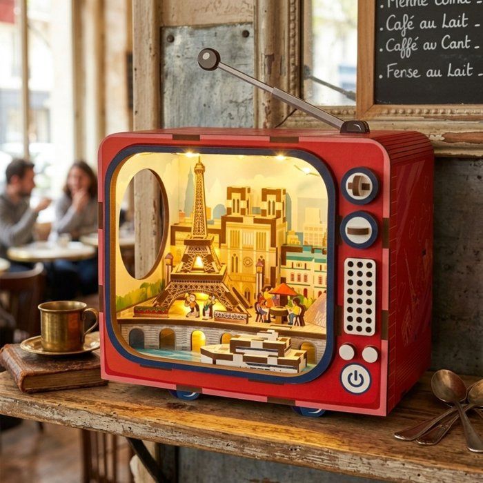 Book Nook - Kit DIY a construire Maquette 3D Serre Livre - TV Paris - 12,5 x 8 x 13 cm