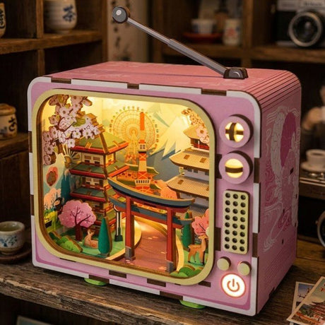 Book Nook - Kit DIY a construire Maquette 3D Serre Livre - TV Fuji - 12,5 x 8 x 13 cm