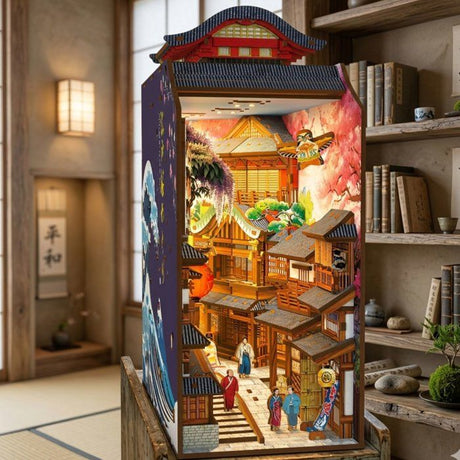 Book Nook - Kit DIY a construire Maquette 3D Serre Livre - Ruelle Japonaise Nookland - 10 x 19 x 24 cm
