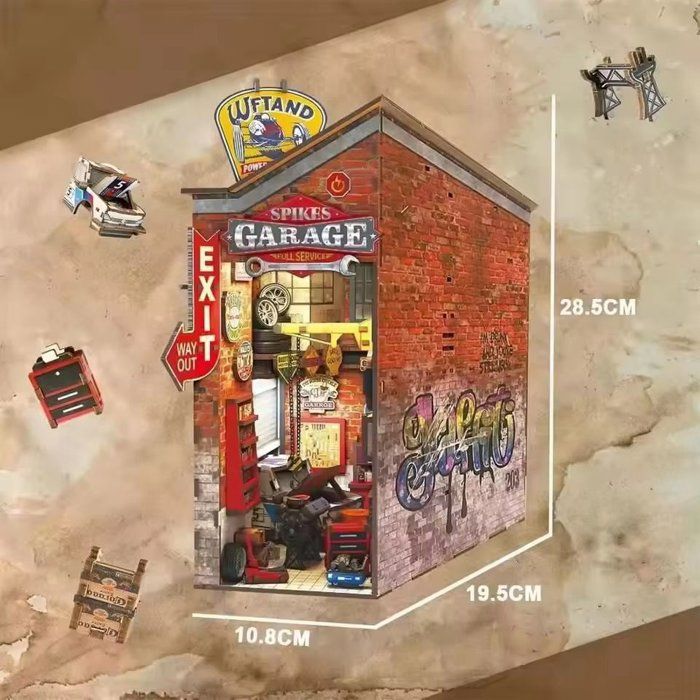 Book Nook - Kit DIY a construire Maquette 3D Serre Livre - Garage vintage Nookland - 10 x 19 x 29 cm