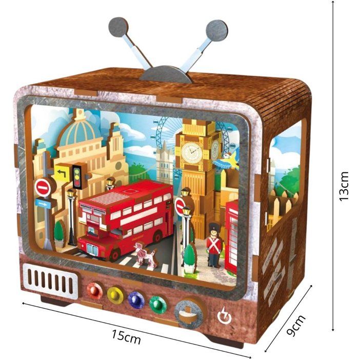 Book Nook - Kit DIY a construire Maquette 3D Serre Livre - TV Londres - 12,5 x 8 x 13 cm