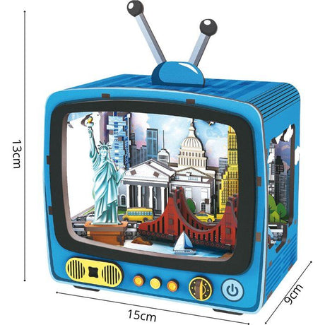 Book Nook - Kit DIY a construire Maquette 3D Serre Livre - TV New York - 12,5 x 8 x 13 cm