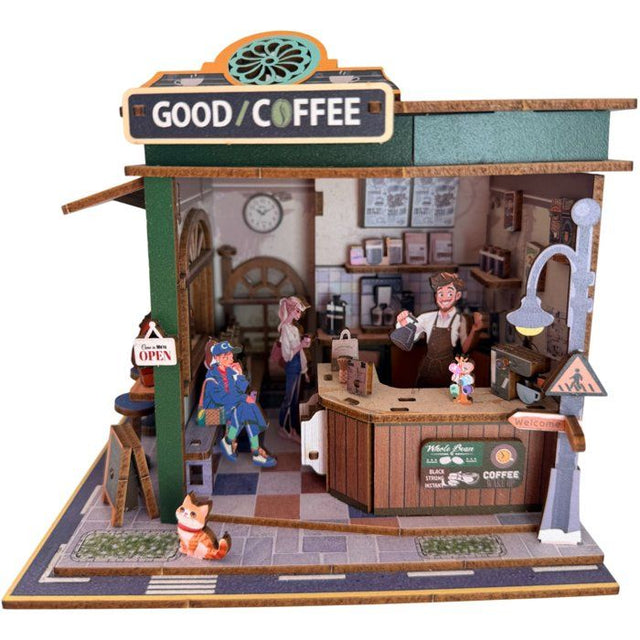 Book Nook - Kit DIY a construire Maquette 3D Serre Livre - Coffee Shop Nookland - 16 x 14 x 16 cm