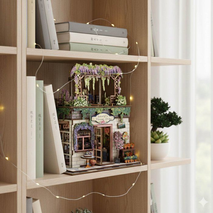 Book Nook - Kit DIY a construire Maquette 3D Serre Livre - Flower shop Nookland - 16 x 15 x 23 cm