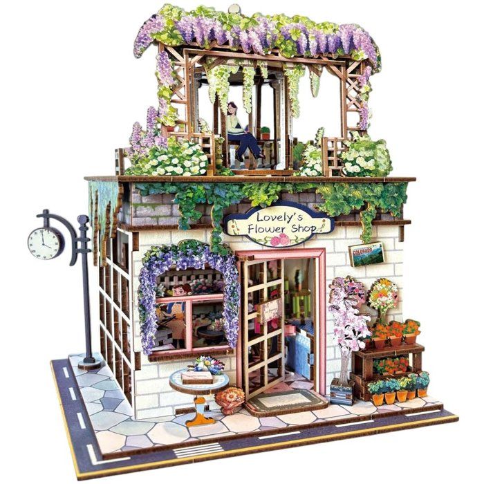 Book Nook - Kit DIY a construire Maquette 3D Serre Livre - Flower shop Nookland - 16 x 15 x 23 cm