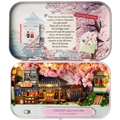 Book Nook - Kit DIY a construire Maquette 3D Serre Livre - Sakura Box Creanook - 14 x 16 x 2,5 cm
