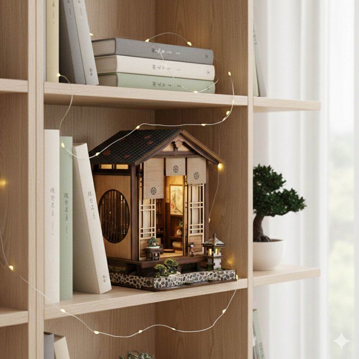 Book Nook - Kit DIY a construire Maquette 3D Serre Livre - Zen house Nookland - 12,5 x 12 x 17 cm