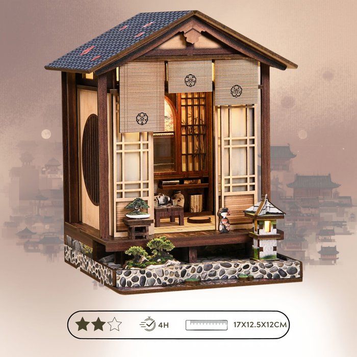 Book Nook - Kit DIY a construire Maquette 3D Serre Livre - Zen house Nookland - 12,5 x 12 x 17 cm