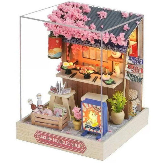 Book Nook - Kit DIY a construire Maquette 3D Serre Livre - Sakura Noodles Creanook - 11 x 9 x 11 cm