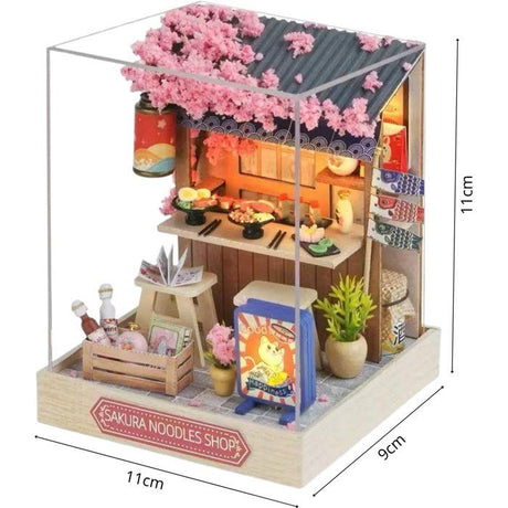 Book Nook - Kit DIY a construire Maquette 3D Serre Livre - Sakura Noodles Creanook - 11 x 9 x 11 cm