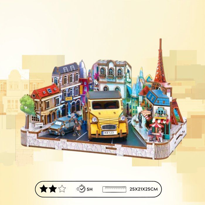 Book Nook - Kit DIY a construire Maquette 3D Serre Livre - Paysage Parisien Nookland - 25 x 21 x 25 cm