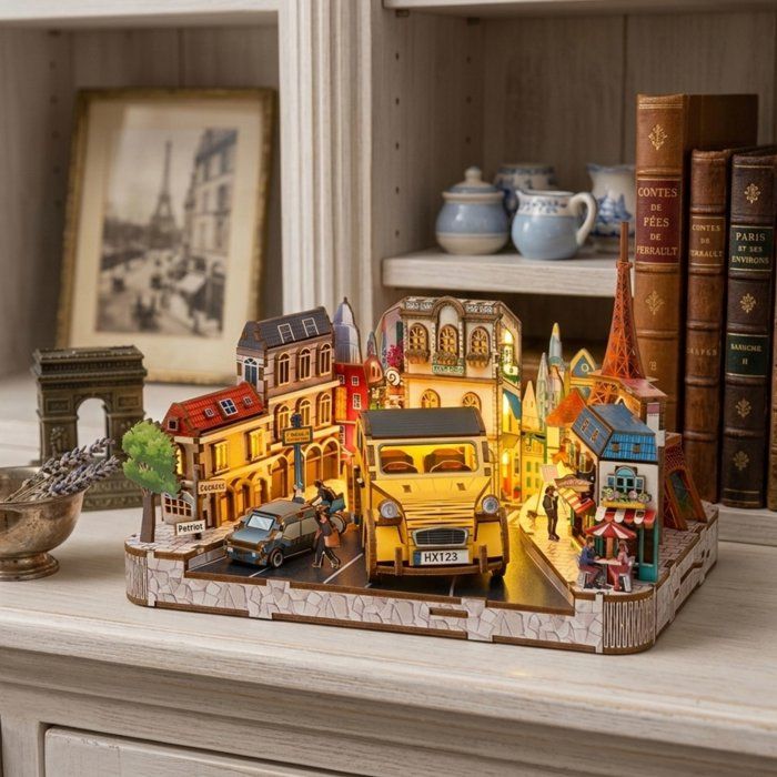 Book Nook - Kit DIY a construire Maquette 3D Serre Livre - Paysage Parisien Nookland - 25 x 21 x 25 cm