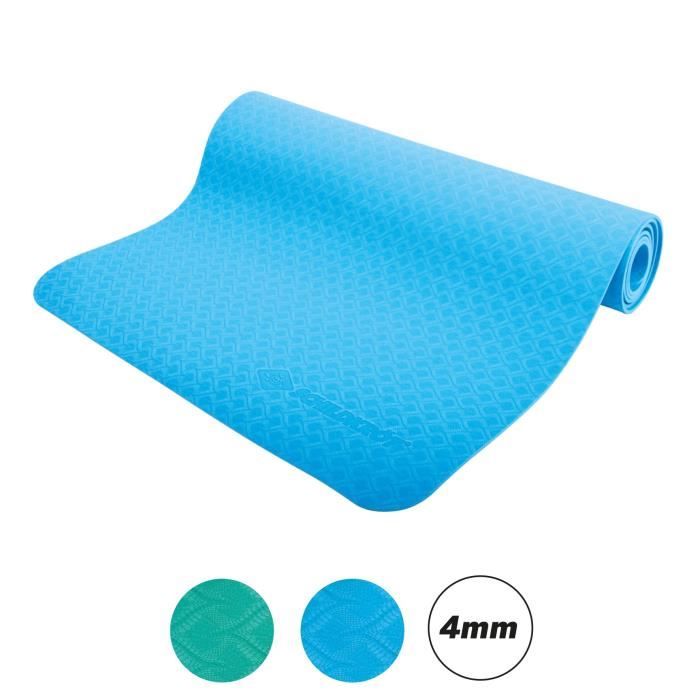 Tapis de yoga - FITNESS - SCHILDKRÖT - 183 x 61 cm - 4 mm - Sac inclus - Bleu clair