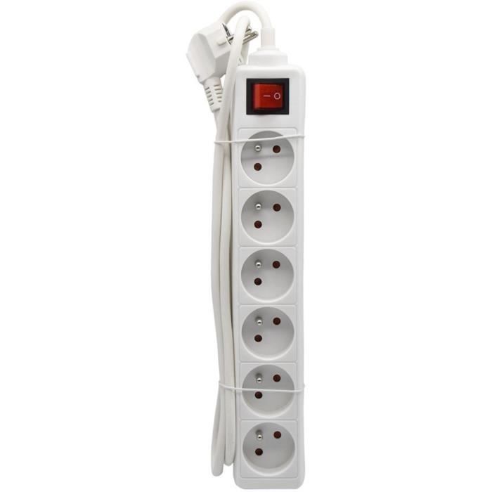 Bloc ménager - GAO - 6 prises - Avec interrupteur, câble 1,4m, protection enfants