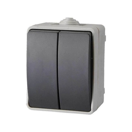 Interrupteur - Aquatop - Double va et vient - IP54 - 2 boutons - Utilisation extérieure