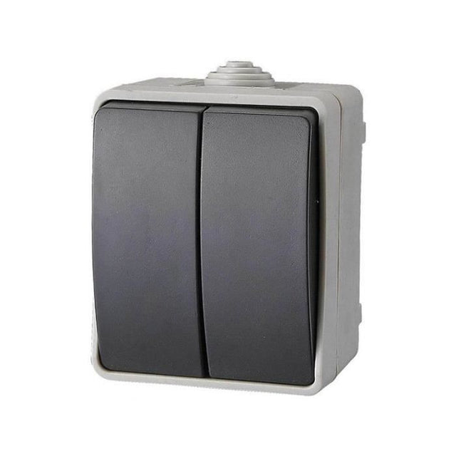Interrupteur - Aquatop - Double va et vient - IP54 - 2 boutons - Utilisation extérieure
