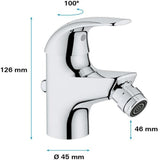 Mitigeur monocommande Bidet - GROHE - Start Curve - ChromÈ - Hauteur sous bec 46mm - EcoJoy mousseur 5 l/min