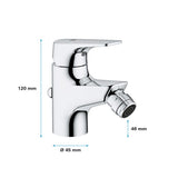 Mitigeur monocommande bidet - GROHE - Start Flow - Hauteur sous bec 46mm - Economie d'eau - Chromé