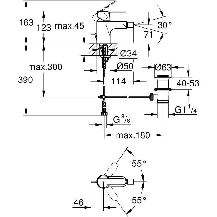 GROHE Mitigeur monocommande Bidet Taille S Get ChromÈ 32885000