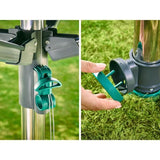 Séchoir parapluie Leifheit LinoProtect 400 82100, étendoir a linge parapluie avec toit étanche et douille, 40m d'étendage, gris