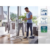 Séchoir parapluie Leifheit 140 LinoPop-Up 82500, étendoir intérieur et extérieur avec 14m d'étendage, transport et rangement facile