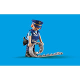 PLAYMOBIL 6878 Barrage de police, City Action, Contient un barrage de police avec chien policier et de nombreux accessoires, des 4 a