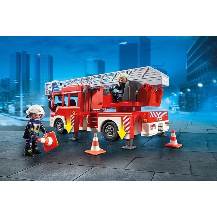 PLAYMOBIL 9463 Camion de pompiers, Avec échelle pivotante, City Action, des 4 ans