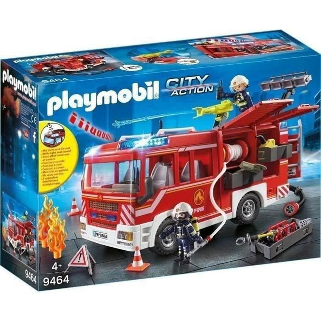 PLAYMOBIL 9464 Fourgon d'intervention des pompiers - City Action Les pompiers - Avec canon a eau - 138 pieces - Des 4 ans