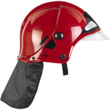Casque de pompier F1 rouge - KLEIN - Licence MSA GALLET - Visiere escamotable et protege-nuque