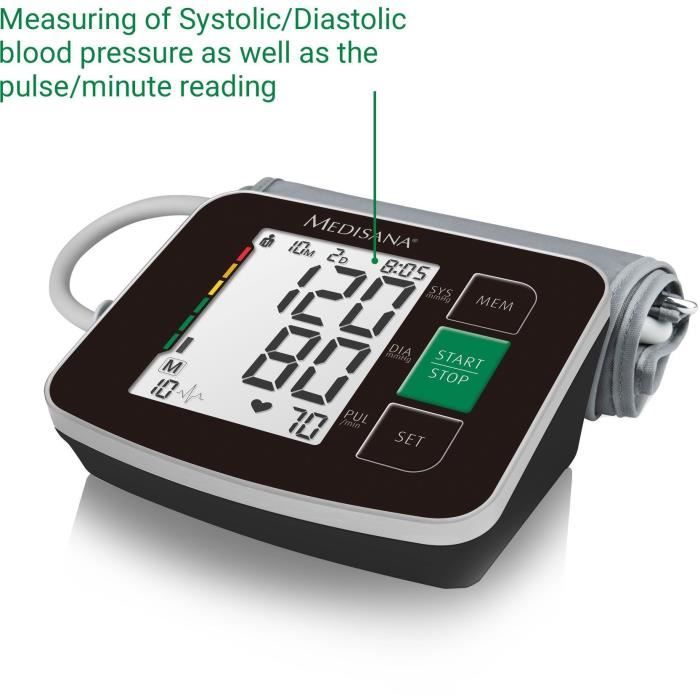 Tensiometre de bras ñ medisana BU 516 ñ Mesure de l'arythmie ñ Chiffres XXL