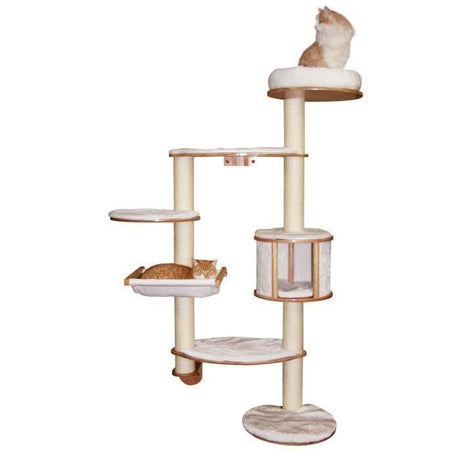 KERBL - Arbre a chats mural DOLOMIT XL - 185 cm Blanc  Tronc ř 10cm - Sisal et textile -