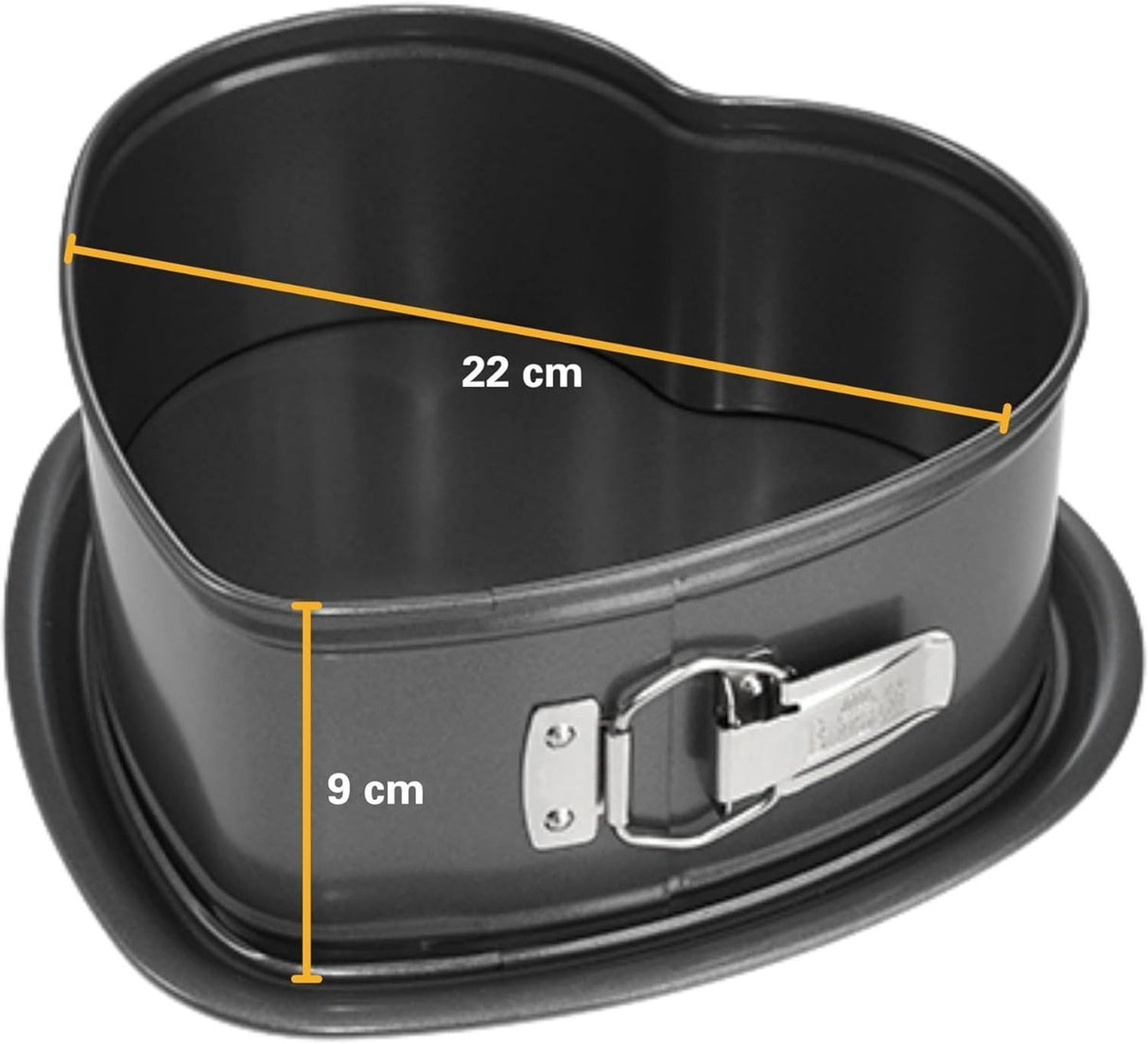 Moule coeur a fond amovible  - BIRKMANN - EASY BAKING - Acier carbone - Anti adhésif - 26,5 x 25 x 9 cm