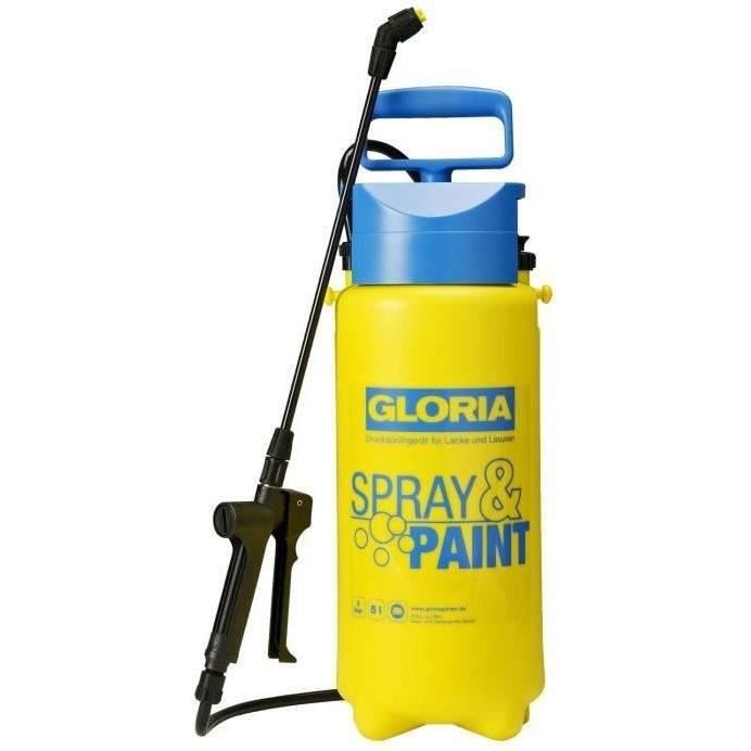 Gloria Spray&amp;Paint 5L hand sprayer - 3 bars - Valve and flat jet nozzle - Viton seals