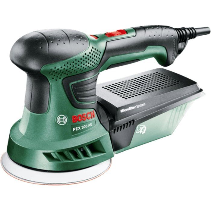 Ponceuse excentrique sans fil BOSCH - PEX 300 AE - 270W - 25 abrasifs + 1 plateau souple