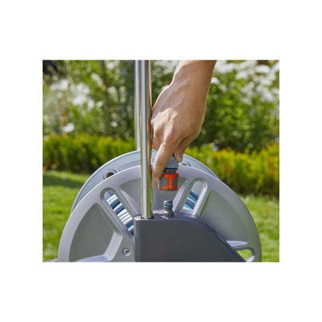 Enrouleur de tuyau GARDENA CleverRoll M métal – Tuyau Classic 25m Ř15mm – Adapté petit jardin – Kit complet (18543-26)
