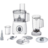 Robot multifonctions BOSCH MultiTalent3 - Blanc - 800 W -  2 vitesses et pulse - Bol mélangeur 2,3 L - Bol mixeur 1 L - 2 disques