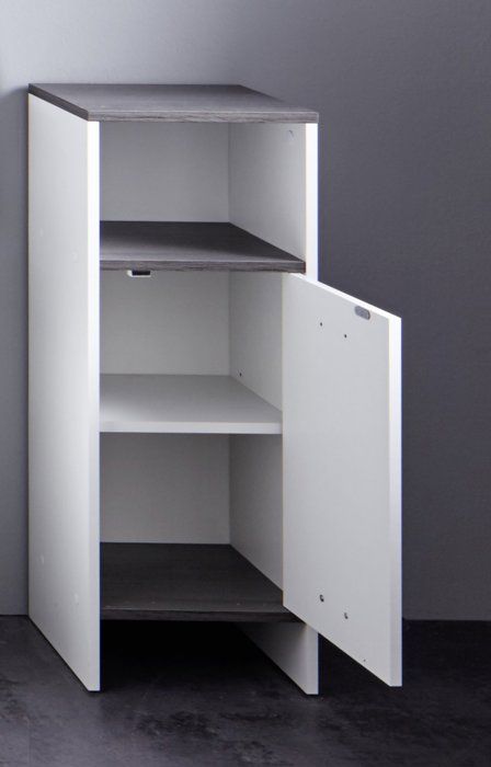 Meuble de salle de bain - rangement bas - Blanc -L32 x H82 x P28 cm - CALIFORNIA