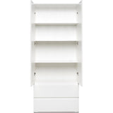 Armoire IMAGE7 - 2 portes + 2 tiroirs - Blanc Mat - L80 x H191 x P40 cm