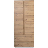 Armoire IMAGE 7 - Décor chene - 2 portes + 2 tiroirs - L80 x H191 x P40 cm