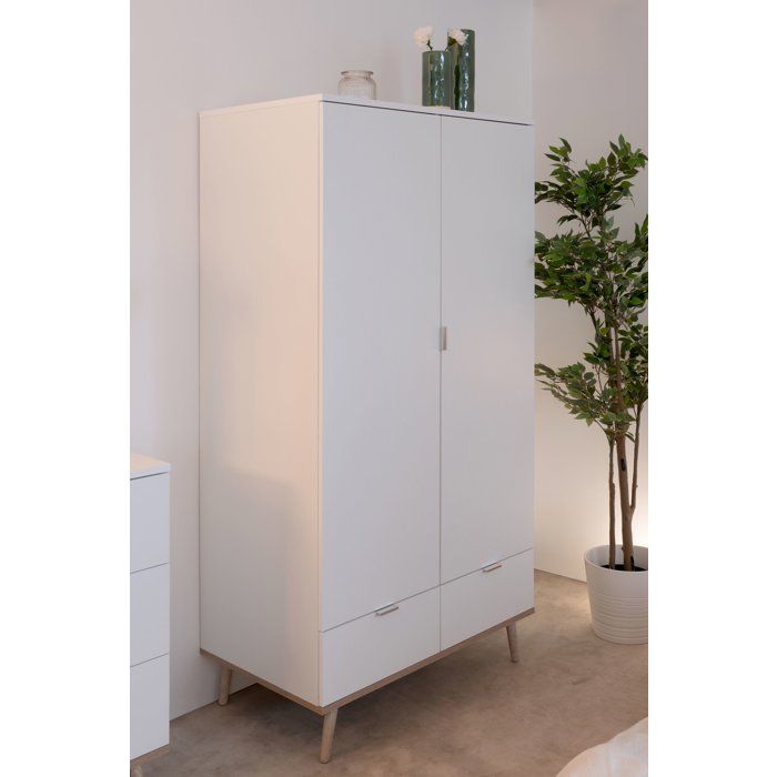 Armoire de chambre - GÖTEBORG 61 - Chene sonoma / Blanc - 2 portes battantes - 90 x 55 x 180 cm