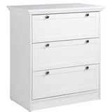 Commode  LANDWOOD  3 Tiroirs - Décor blanc - Style campagne - L80 x P45 x H90 cm