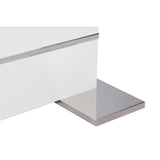 Table extensible 6-8 personnes - Rectangulaire - Panneaux de particules mÈlaminÈs- Mantova - Blanc et alu - L 160- 200 x P90 x H75cm