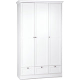 Armoire de chambre - LANDWOOD 18 - Blanc - 3 portes - 120 x 51 x 200 cm