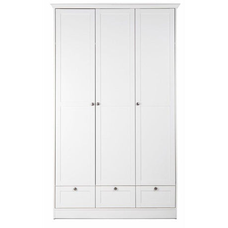 Armoire de chambre - LANDWOOD 18 - Blanc - 3 portes - 120 x 51 x 200 cm